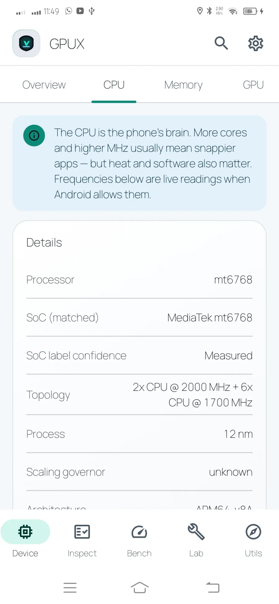 CPU details in GPUX