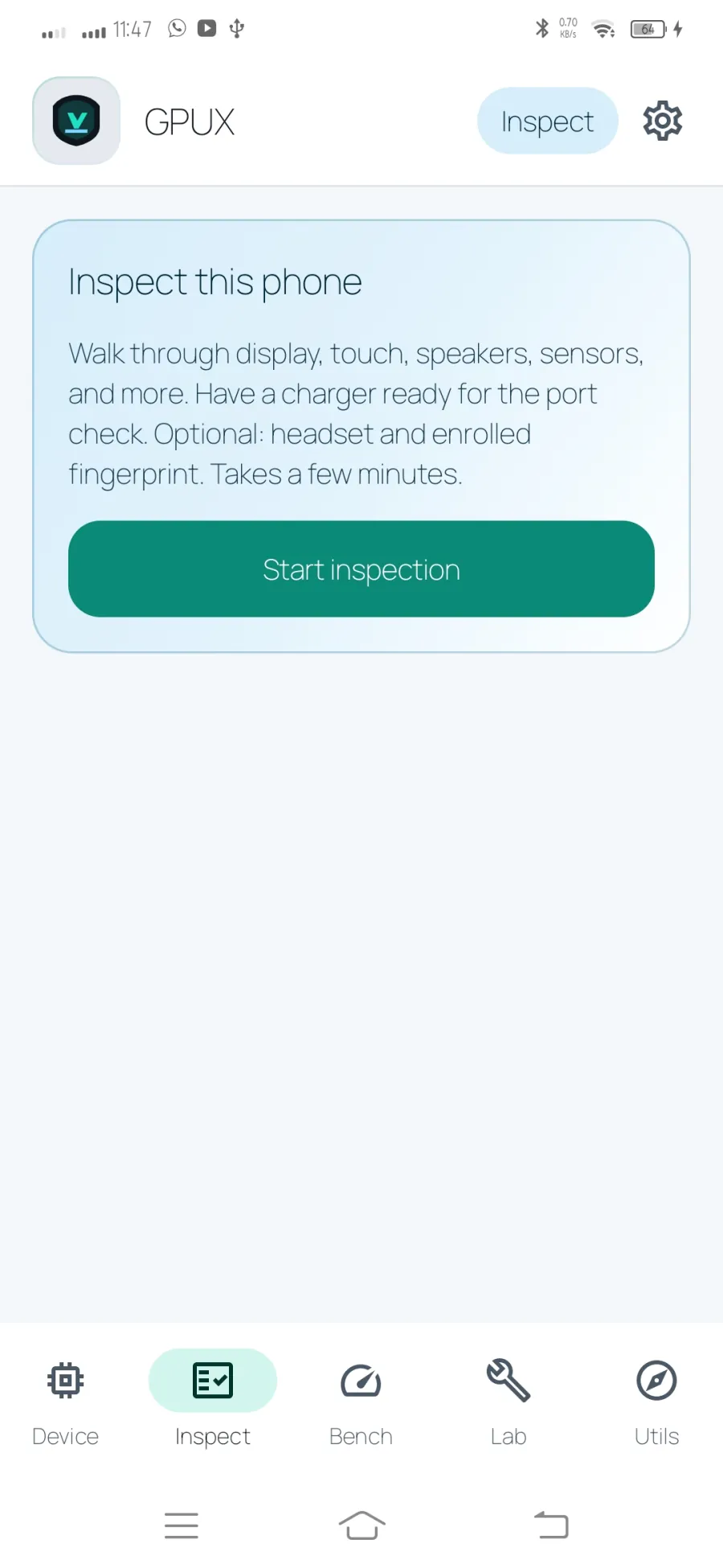 Guided inspection checklist in GPUX